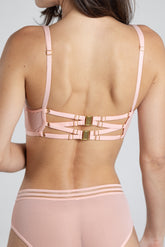 Chic Unlined Triangle Bralette Aura in Peach